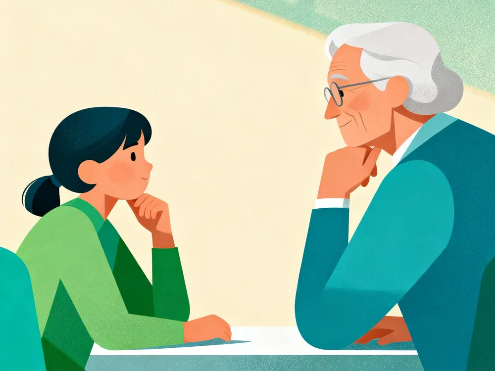 Una familia revisa juntos un presupuesto en un cuaderno, con expresión atenta